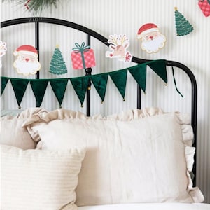 Whimsy Christmas Banner, Christmas Garland, Holiday Party Decorations, Santa Decor, Christmas Birthday, Vintage Christmas, Christmas Banner