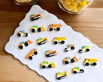 CONSTRUCTION ASSORTMENT Edible Sugar Decorations, Construction Cake/Cupcake Toppers, Construction Party, Kids Party, Kids Birthday, 12/Set