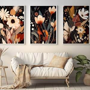 Set of 3, Digital Print, Instant Download, JPG, Floral Botanical Print, Group 2