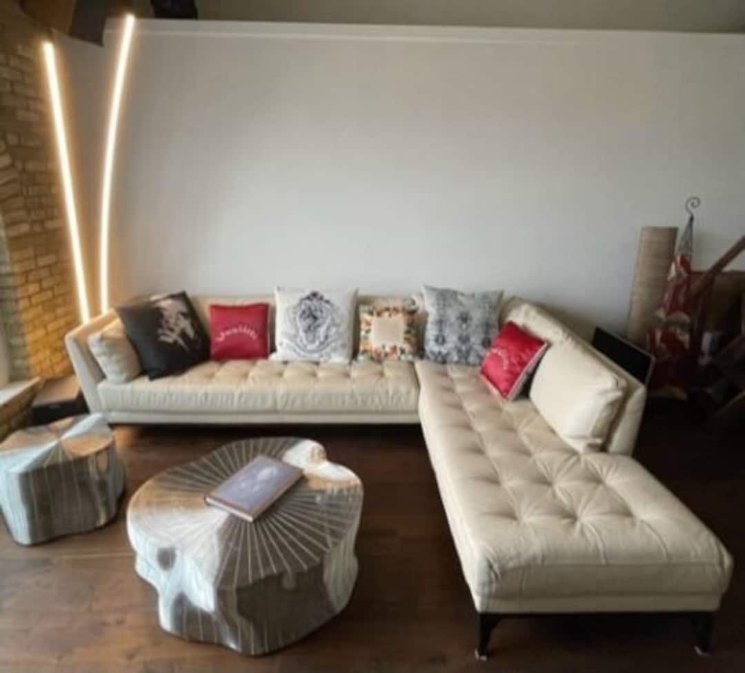 Roche Bobois Perception Leather Sofa Etsy