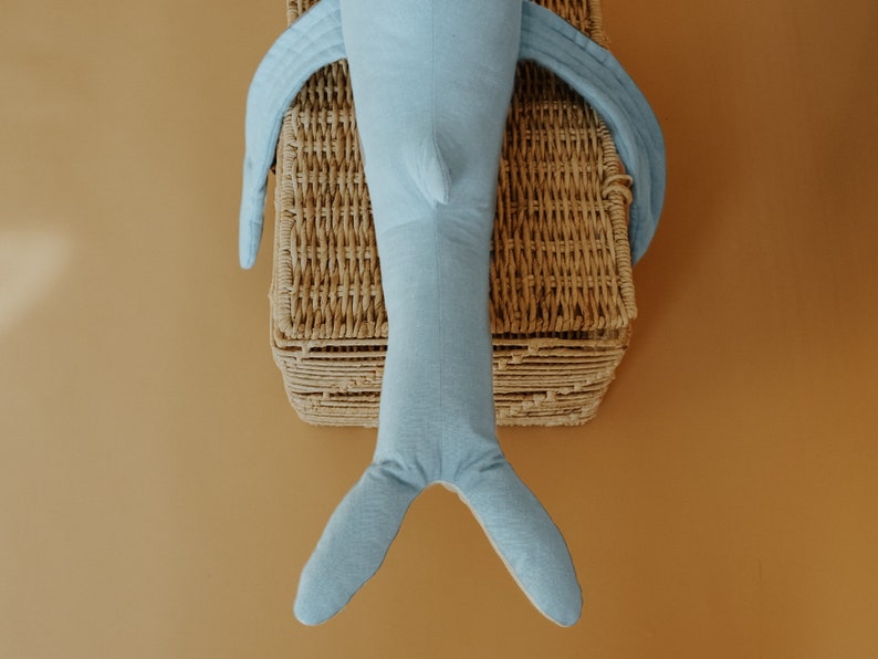 Whale Humpback whale toy Huggable whale pillow Stuffed animal Christmas gift Baby birthday gift Linen soft toy Mama Whale image 5