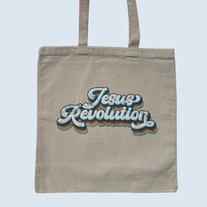 Jesus Revolution Tote Bag, Bible Bag, Colorful Jesus Tote Bag, Shopping Bag