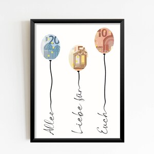 Wedding gift of money | Balloons | Personalized crafts | Digital download for printing