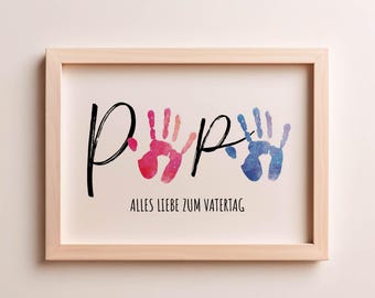Regalo per la festa del papà: impronta della mano | Papà | Artigianato personalizzato | Download digitale per la stampa