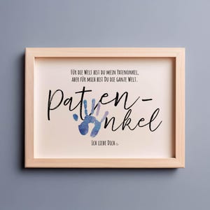 Huella de regalo | padrino | Artesanía personalizada | Descarga digital para imprimir