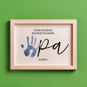Geschenk Handabdruck | Opa | Basteln Personalisiert | Digitaler Download zum Ausdrucken