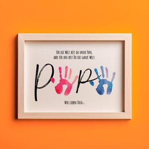 Regalo con impronta della mano | Nostro papà | Artigianato personalizzato | Download digitale per la stampa