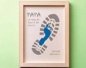 Regalo de Huella | Papá | Manualidades Personalizadas | Descarga Digital para Imprimir