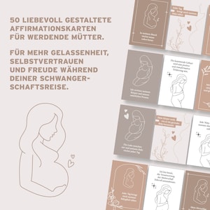 50 Affirmationskarten | Schwangerschaft | 6 x 8,5 cm | Digitaler Download zum Ausdrucken