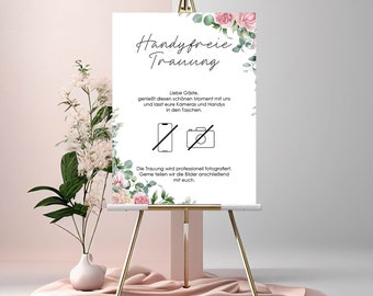 Handyfreie Trauung | 4 Designgs | Schild Hochzeit | A4 | druckbar