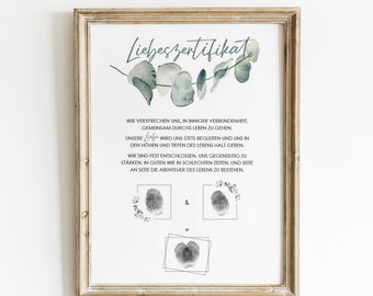 Liebeszertifikat | 4 Designs | A4 | Hochzeit | Valentinstag