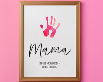 Gift handprint | Great mom | Personalized crafts | Digital download to print