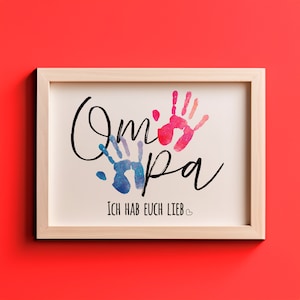 Impronta regalo | Nonna Nonno | Artigianato personalizzato | Download digitale per la stampa