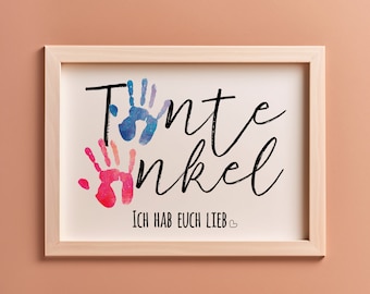 Gift handprint | Aunt Uncle | Craft Personalized | Digital download to print