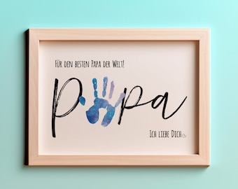 Gift handprint | Best dad | Personalized crafts | Digital download to print