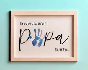Impronta regalo | Miglior papà | Artigianato personalizzato | Download digitale per la stampa