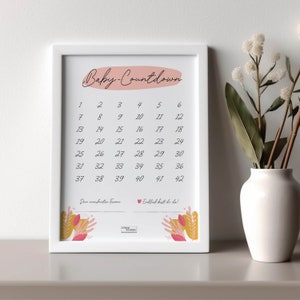 Cuenta regresiva del bebé | 42 semanas | A4 | nacimiento | Pósters