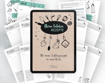 Recipe book to write yourself | 89 recipes | A4 | Digital download to print