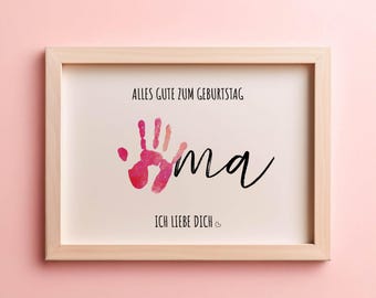 Handprint Gift | Birthday | Grandma | Personalized Crafts | Digital Download for Printing