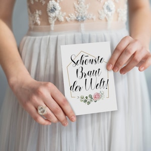 ウェディングドレスのフィッティング |ポストカードセット | A6 |結婚式 |メイド・オブ・オナー