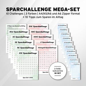 Savings Challenge Megaset | Print | Save | A6 Zipper | Digital Download for Printing