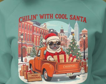 Funny Santa Pug Christmas Sweatshirt: Festive Dog Holiday Sweater