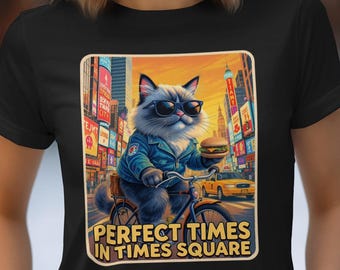 Ragdoll Cat Biker T-Shirt: Retro NYC Graphic Tee