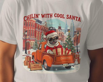 Funny Santa Dog Christmas T-shirt, Festive Holiday Tee