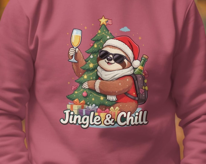 Featured listing image: Jingle and Chill Sloth Christmas Sweatshirt: Funny Holiday Apparel
