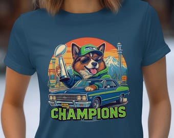 Corgi Champions T-Shirt, Seattle Football Fan Apparel