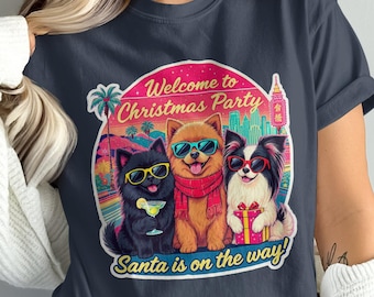 Funny Christmas Dog Party T-Shirt - Festive Pet Lover Gift
