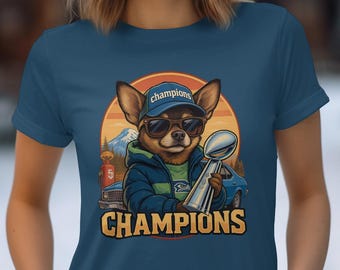 Chihuahua Champions T-Shirt, Football Trophy, Seattle Team, Pet Lover Gift