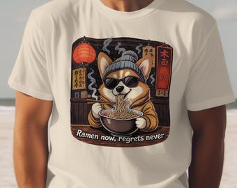 Corgi Ramen T-Shirt, Funny Dog Graphic Tee