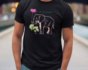 Thai Elephant Tee-Minimal Elephant T-Shirt, Thailand Travel Gift, Cultural Animal Tee