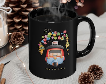 Tuk Tuk Vibes Black Coffee Mug: Unique Travel Gift