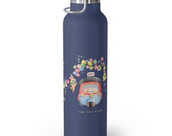 Tuk Tuk Thailand Water Bottle: Retro Travel Stainless Steel, 22oz