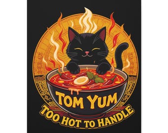 Tom Yum Cat Canvas Print: Spicy Kitchen Wall Art