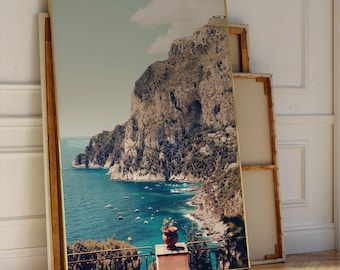 Capri Coastline Print – Mediterranean Sea View, Coastal Wall Art - Digital Download