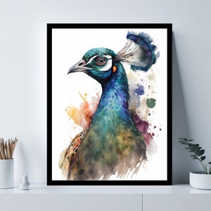 Peacock Wall Art | Wall Decor | Elegant Peacock | Peacock Poster | Printable Art | Wildlife Gift Animals