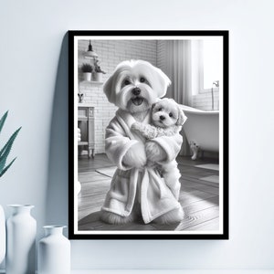 Havanese Bathroom Wall Art, Bathroom Wall Decor, Bathroom Kids Art,Havanese Gift, Cute Animal Art, Funny Bathroom Wall Decor, Havanese Art