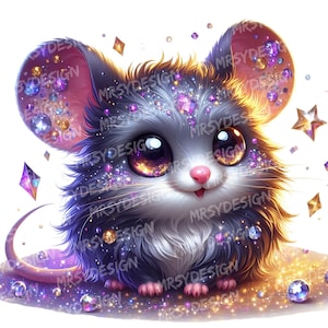 18 Mouse Clipart, Sparkling Colorful Mouse Clipart, Cute Mouse Clipart Bundle, Magic Baby Mouse Sublimation, Mouse , Digital Download