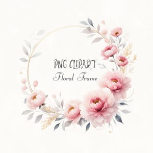 Élégant cadre clipart pivoine, bordure pivoine aquarelle, clipart pivoine rose tendre, cadre floral délicat, cadre de fond Transparent, des cliparts
