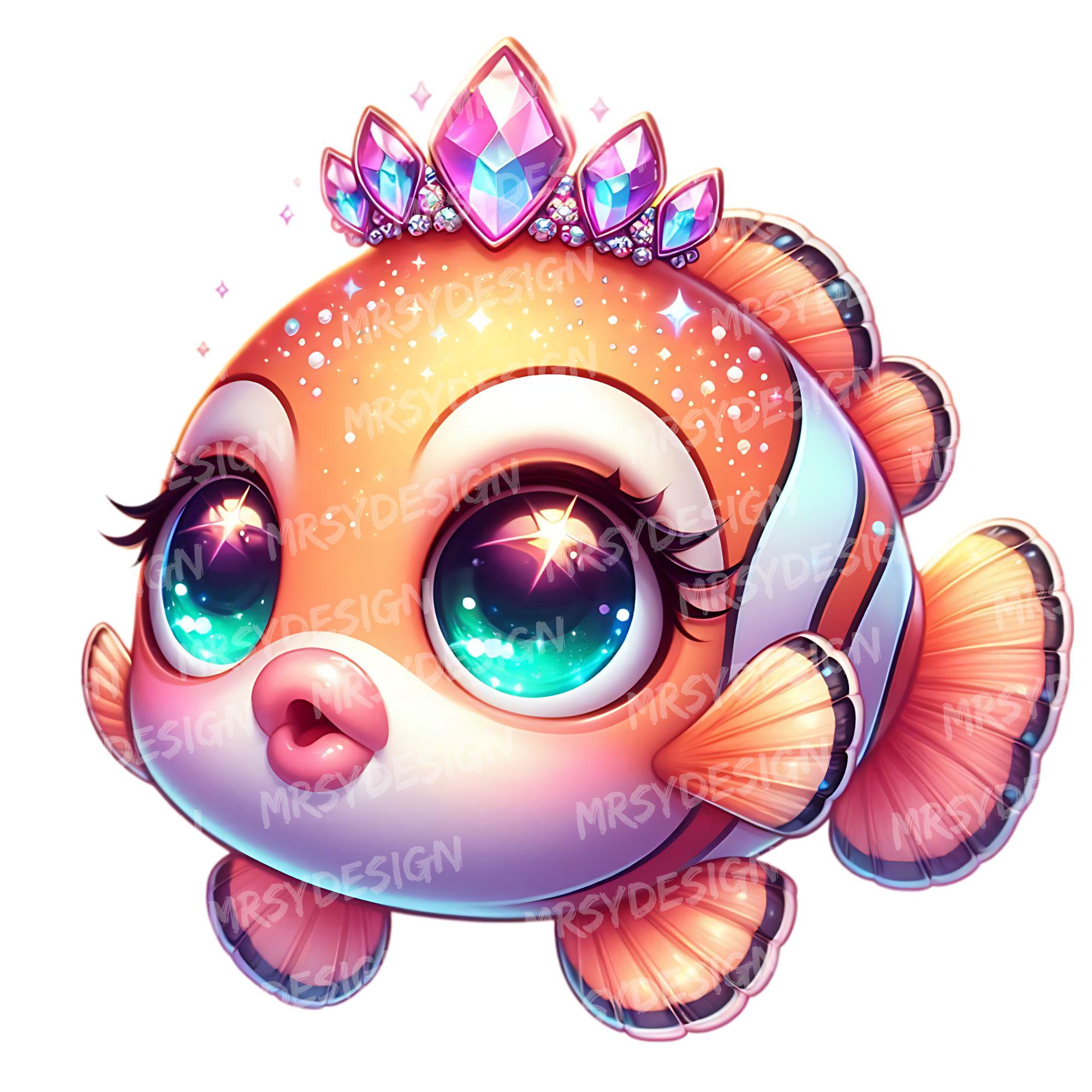 Clownfish Clipart, Sparkling Colorful Clownfish Clipart, Cute Clownfish Clipart Bundle, Clownfish Sublimation, Clownfish Printable, Digital