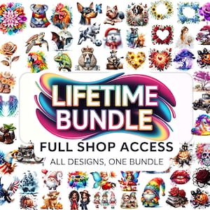 Unlimited Clipart Mega Bundle, Lifetime Access,  Clipart Download, PNG Bundle, Commercial Use, Instant Download