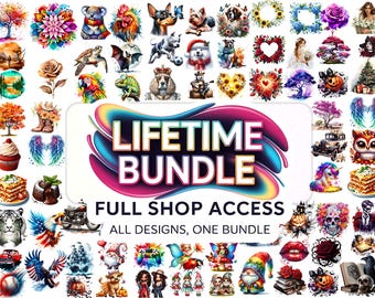Unlimited Clipart Mega Bundle, Lifetime Access,  Clipart Download, PNG Bundle, Commercial Use, Instant Download