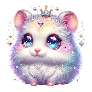 20 Hamster Clipart, Sparkling Colorful Hamster Clipart, Cute Hamster Clipart Bundle, Magic Baby Hamster Sublimation, Digital Download
