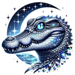 Crocodile Clipart, Sparkling Colorful Crocodile Clipart, Cute Crocodile Clipart Bundle, Magic Baby Crocodile Sublimation,Crocodile Printable