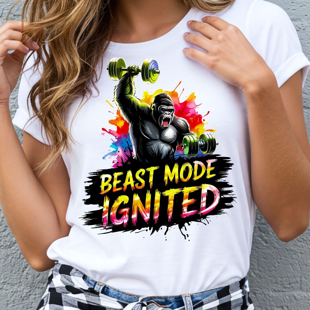 Beast Mode Weightlifting Tee Gorilla Design