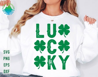 Lucky Svg, Happy go Lucky Svg, Lucky Png, Shamrock Svg, St Patricks Day Svg, Lucky Shirt, St Pattys Day Svg, St Patricks Day Shirt