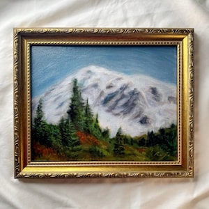 Original oil painting of Mount Rainier, Framed painting, Original Landscape Painting, Mountain painting, Fine art, Wall art